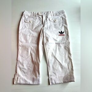 Adidas Patch White Capris Y2K - Size 12
